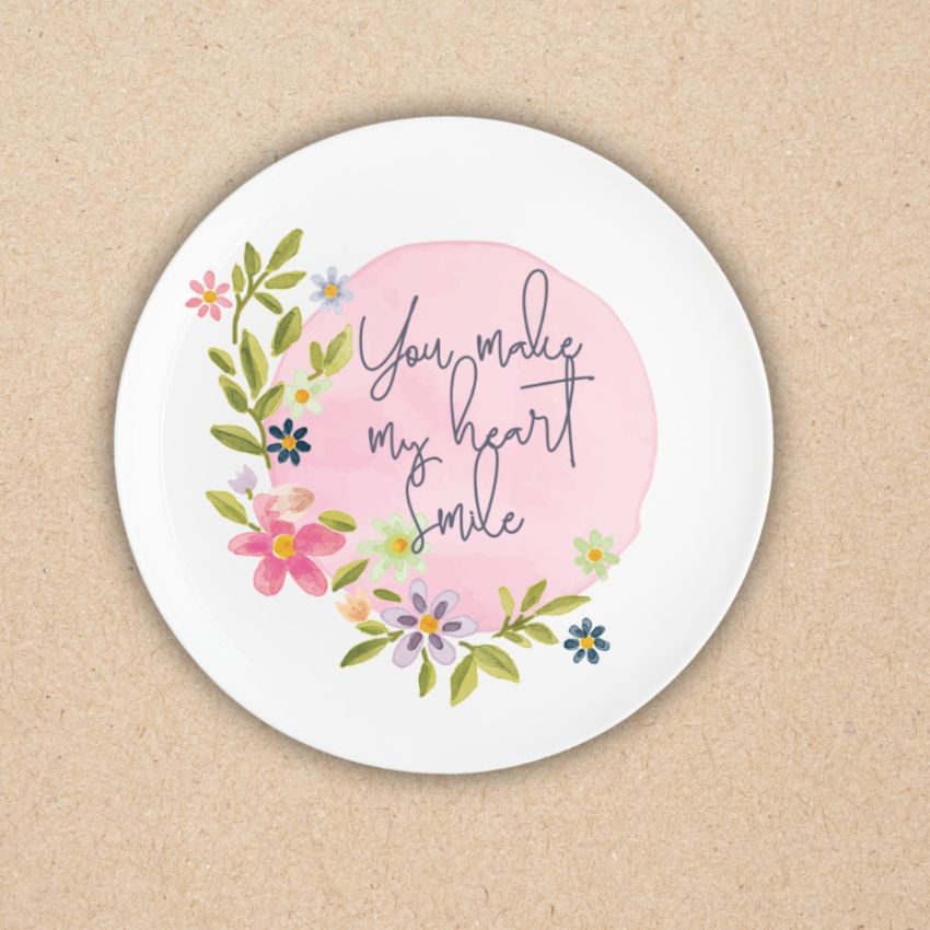 Heartfelt Expression Love Quote Ceramic Multicolor Wall Plate with Table Stand | 11 inches