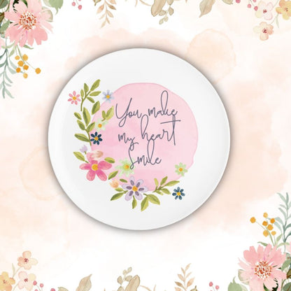 Heartfelt Expression Love Quote Ceramic Multicolor Wall Plate with Table Stand | 11 inches