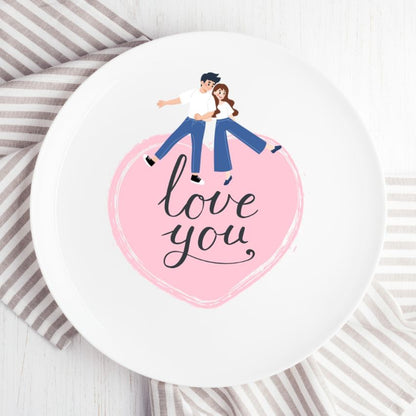 Passionate Decor Romantic Theme Ceramic Multicolor Wall Plate with Table Stand | 11 inches