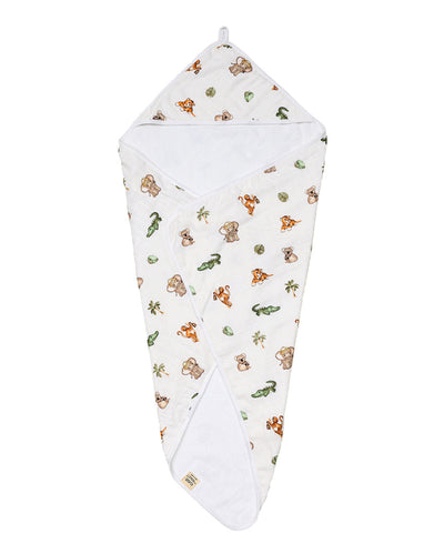 Animal Kingdom Printed Hooded Towel for Kids | 31 x 31 inches