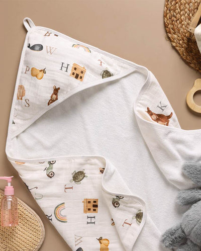 Soft Printed Hooded Towel For Kids | 31 x 31 inches