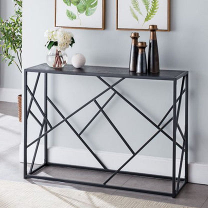 Amoli Black Console Metal Table | 40 x 12 x 30 inches