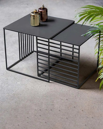 Black Square Nesting Side Table