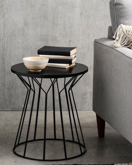 Aria Black Curved Side Table
