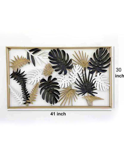 Monstera Leaves Frame Wall Decor Metal Wall Art