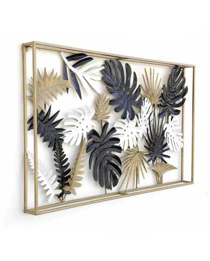 Monstera Leaves Frame Wall Decor Metal Wall Art