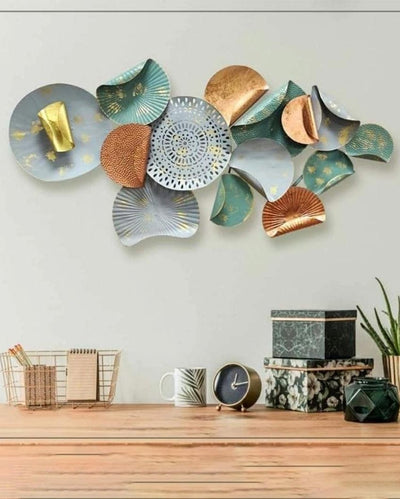 Gray And Green Abstract Metal Wall Art