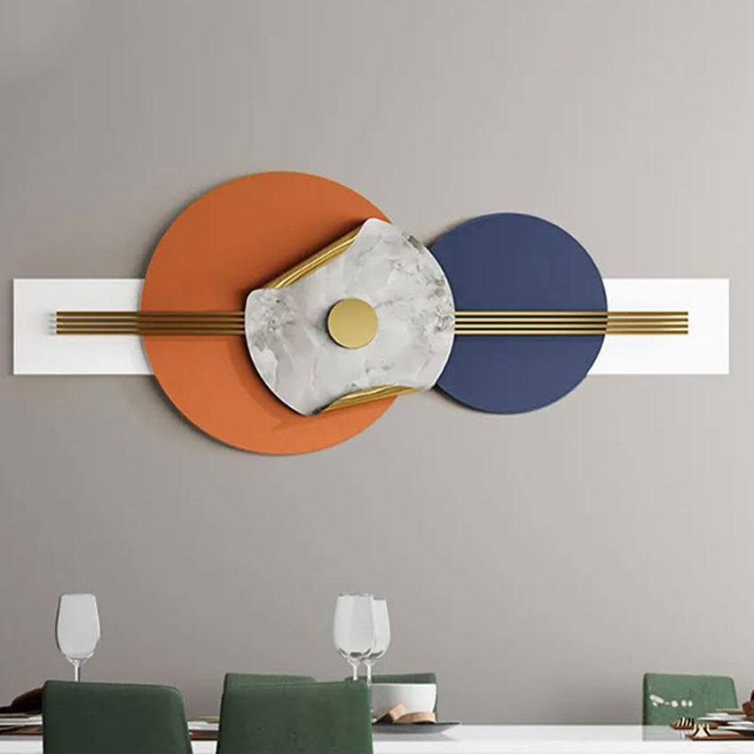 Blue And Orange Decor Metal Wall Art