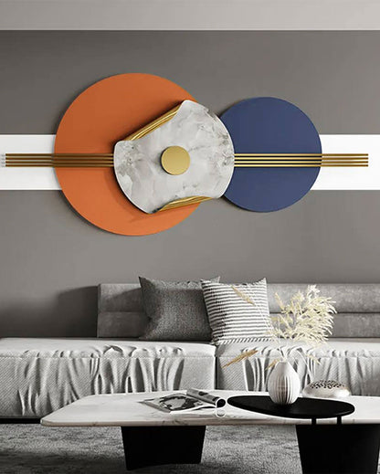 Blue And Orange Decor Metal Wall Art