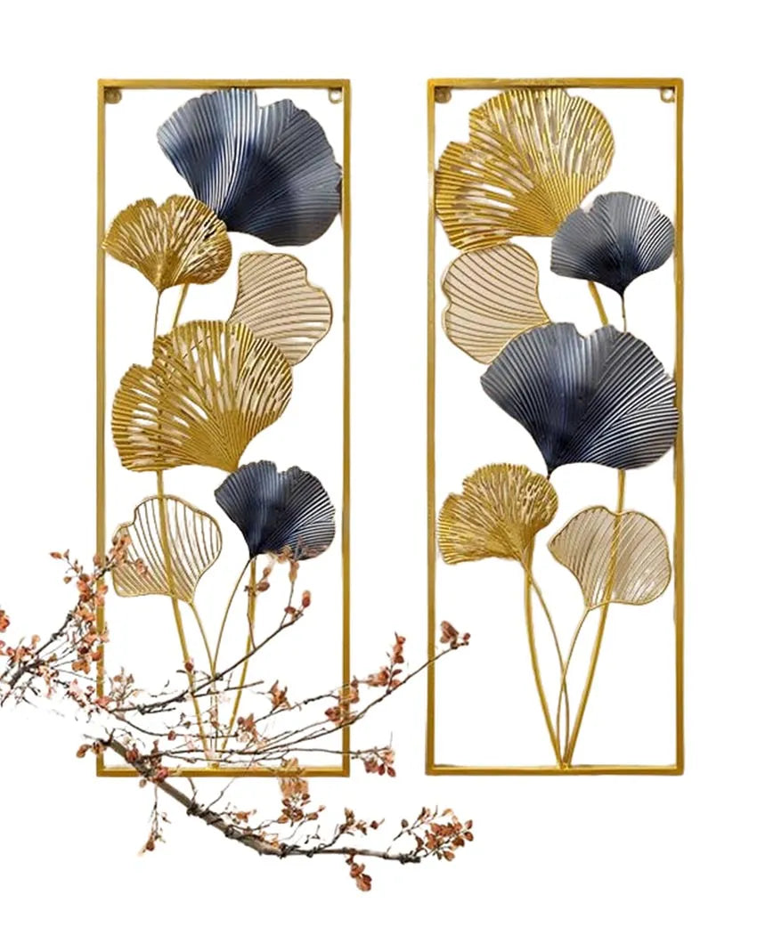 Dual Leaf Frame Metal Wall Art