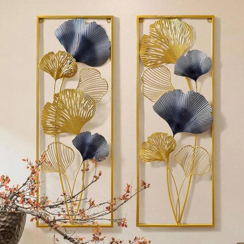 Dual Leaf Frame Metal Wall Art