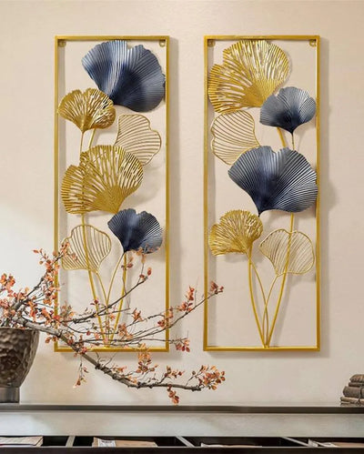 Dual Leaf Frame Metal Wall Art