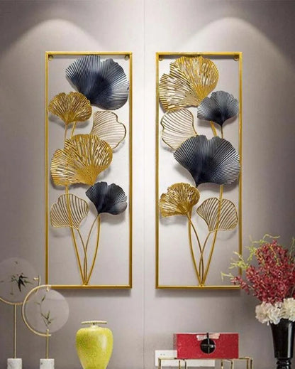 Dual Leaf Frame Metal Wall Art