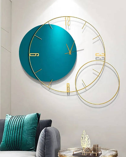 Creative Blue Metal Wall Clock
