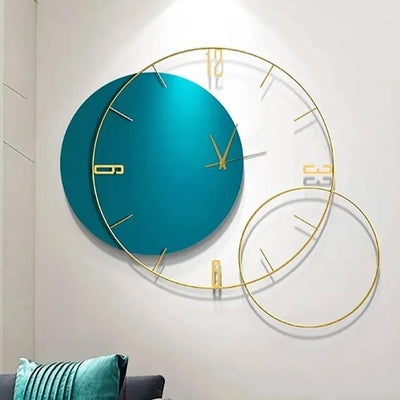 Creative Blue Metal Wall Clock