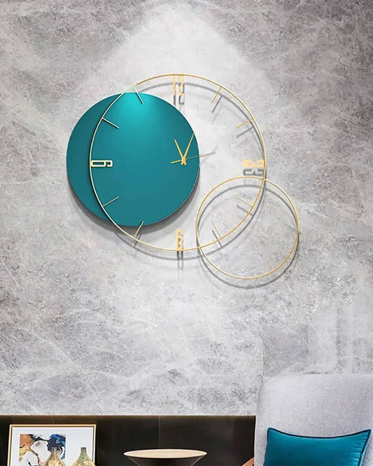 Creative Blue Metal Wall Clock