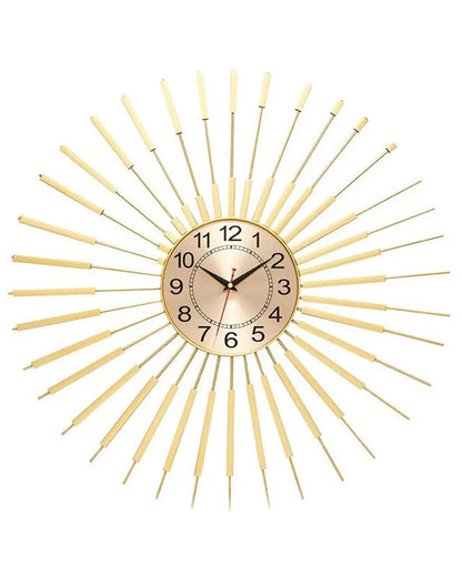 Golden Sun Metal Wall Clock