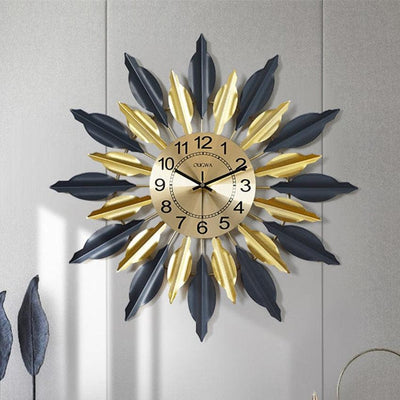 Black And Golden Designer Metal Wall Clock