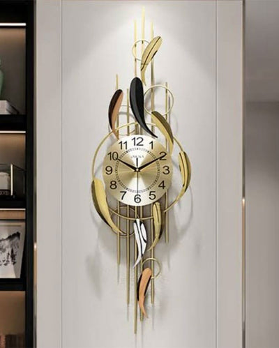 Stylish Black & Gold Metal Wall Clock