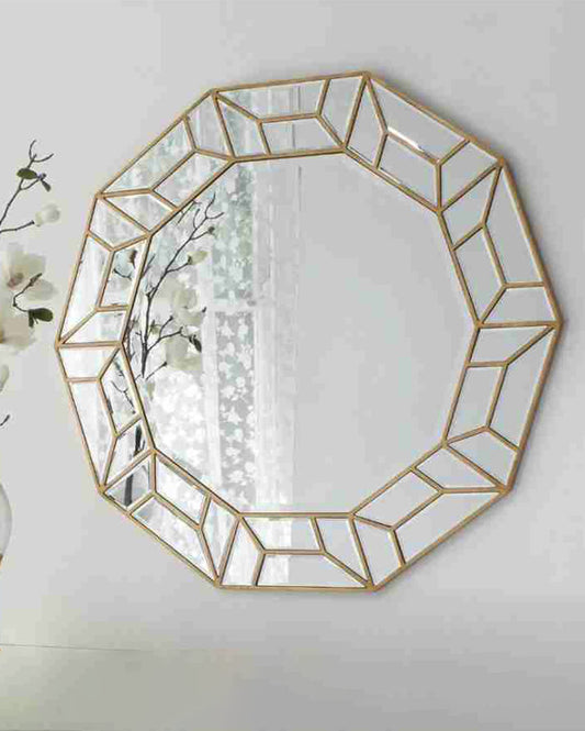 Octagonal Gold Wall Mirror