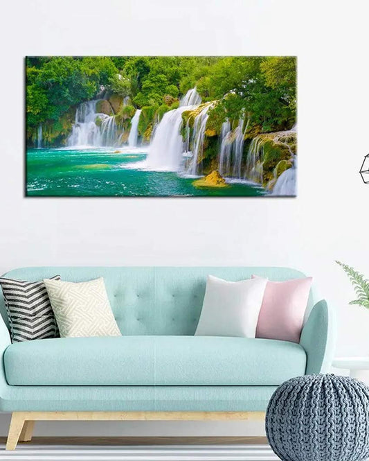 Forest Waterfall Wall Painting