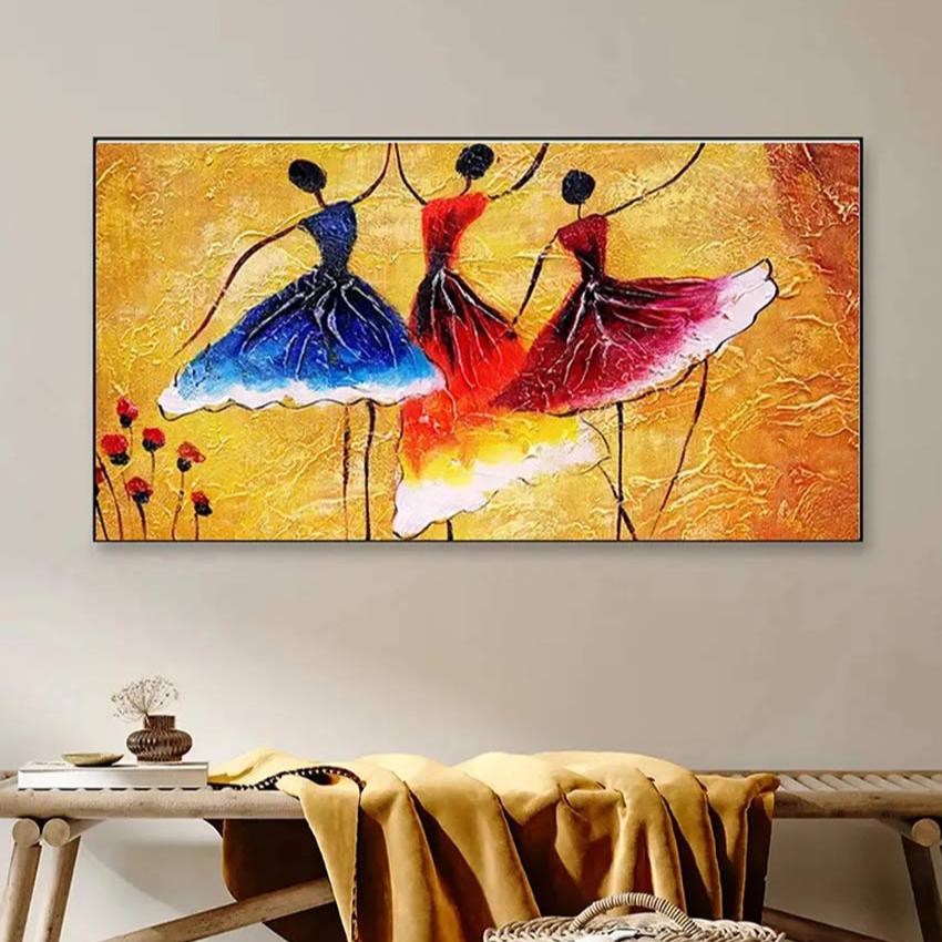 Ballerinas Dancing Wall Painting