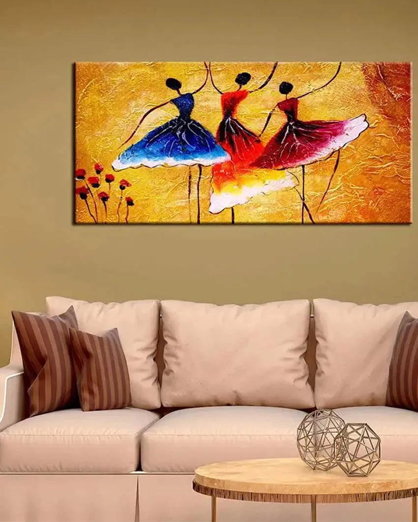 Ballerinas Dancing Wall Painting