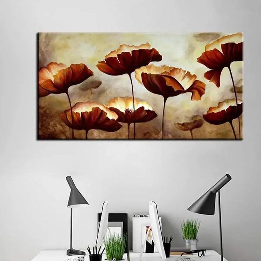 Poppy Flower Wall Painting