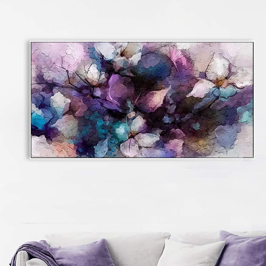 Purple Ethereal Floral Wall Painting