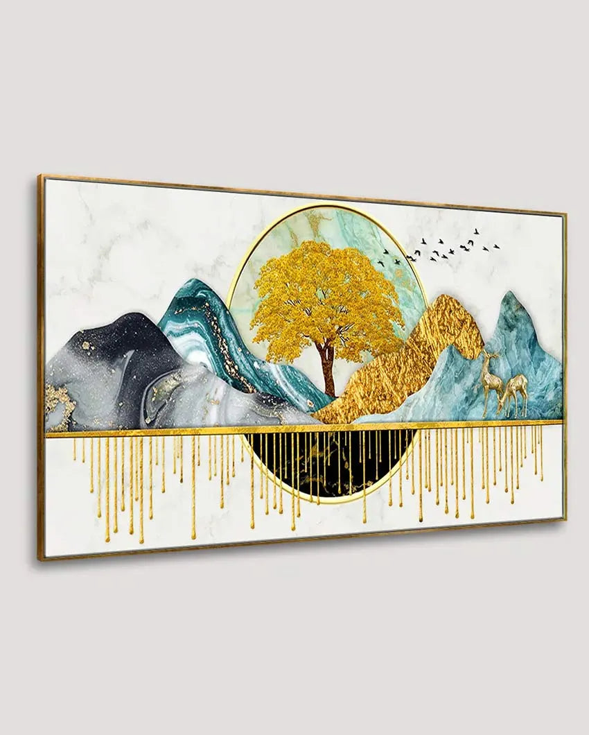 Golden Tree Wall Painting