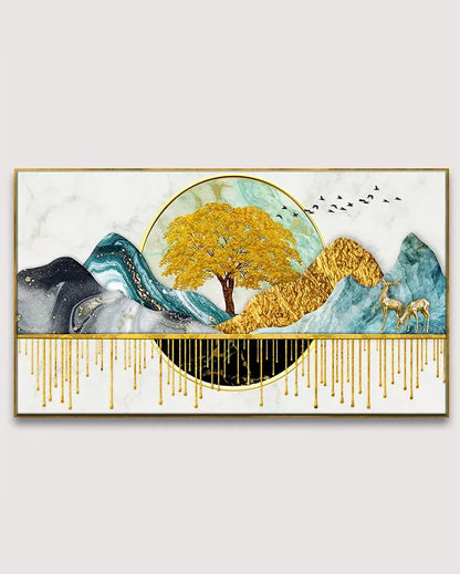 Golden Tree Wall Painting