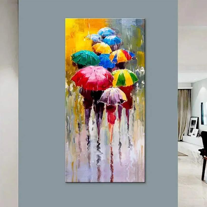 Rainbow Umbrellas Wall Painting