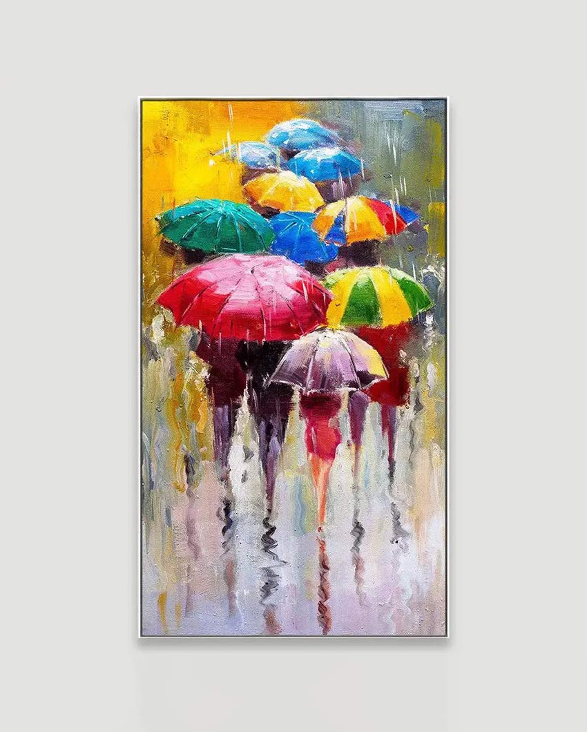 Rainbow Umbrellas Wall Painting