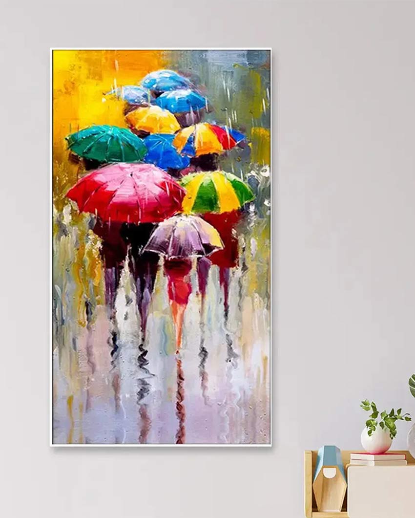 Rainbow Umbrellas Wall Painting