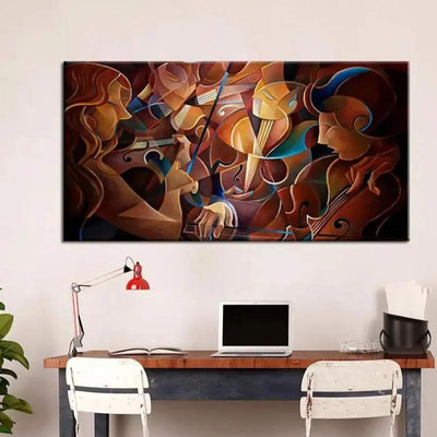 Surreal Violinist Wall Painting