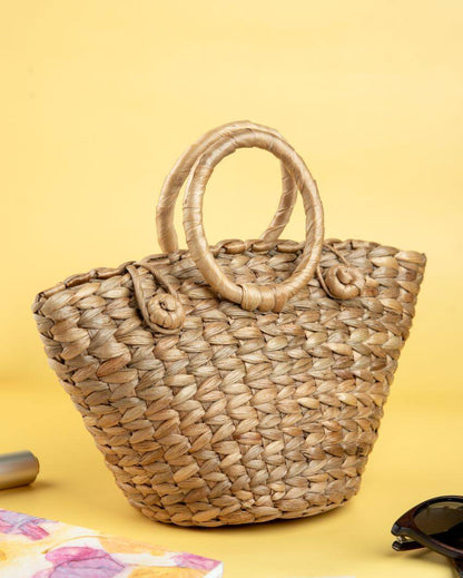 Natural Water Hyacinth Handcrafted Mini Tote Bag