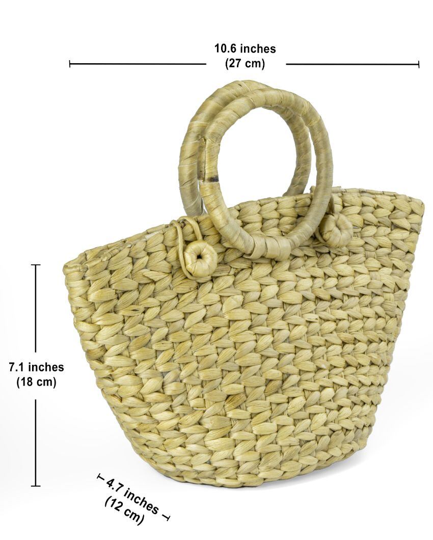 Natural Water Hyacinth Handcrafted Mini Tote Bag