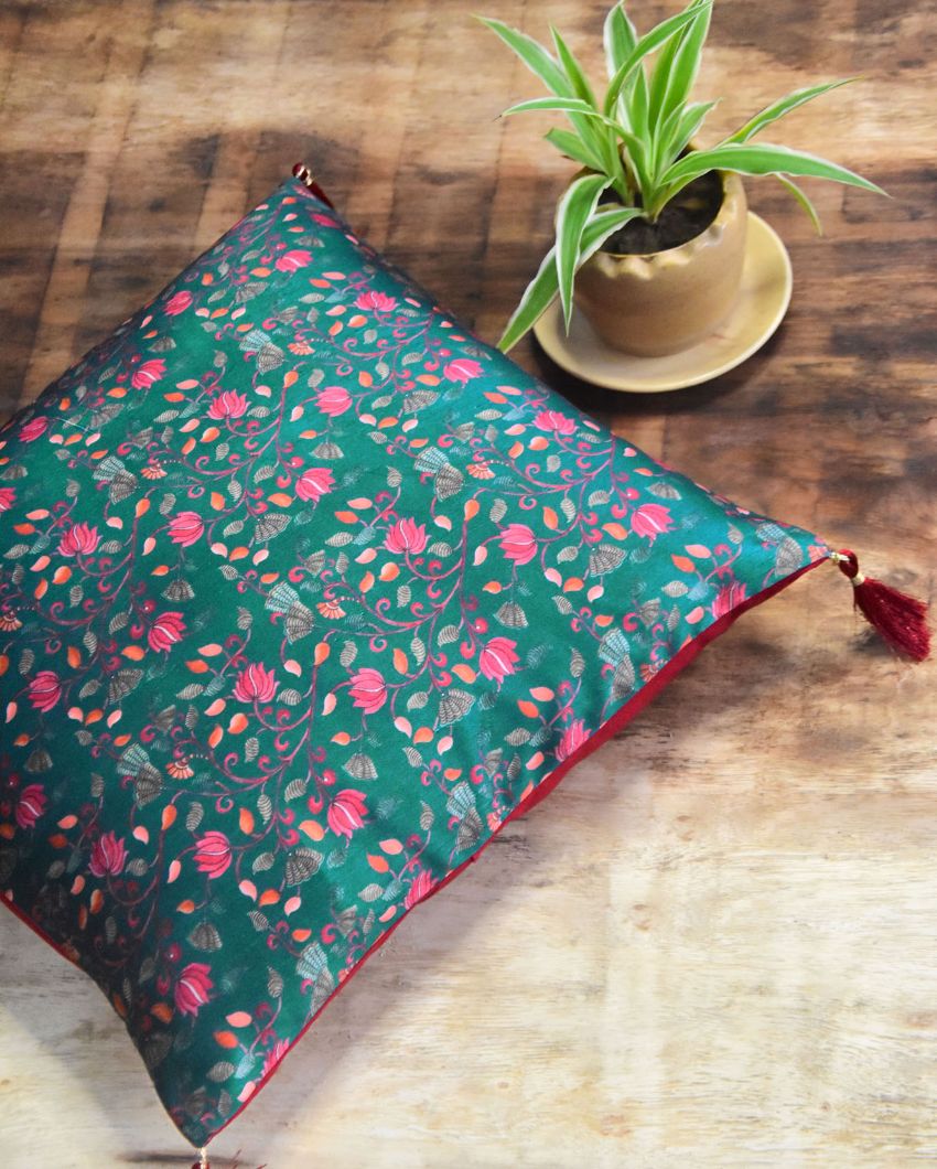 Gleaming Blended Silk Cushion Cover | 16 x 16 inches