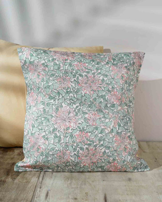 Embroidered Cotton Cushion Cover | 16x16 inches