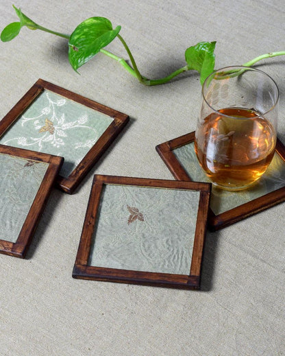 Chic Blended Silk Coasters | Set of 4 | 4 inches