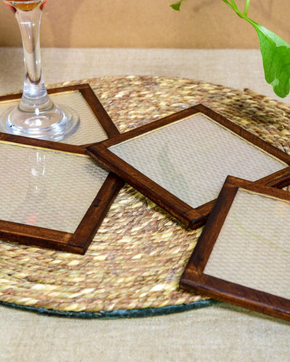 Elegant Blended Silk Coasters | Set of 4 | 4 inches