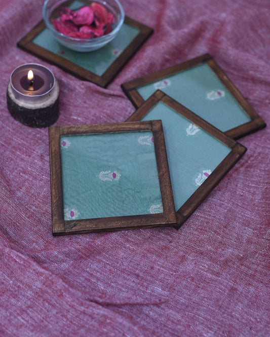 Modern Blended Silk Coasters | Set of 4 | 4 inches