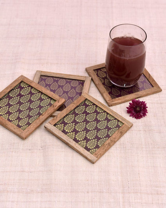 Contemporary Blended Silk Coasters | Set of 4 | 4 inches