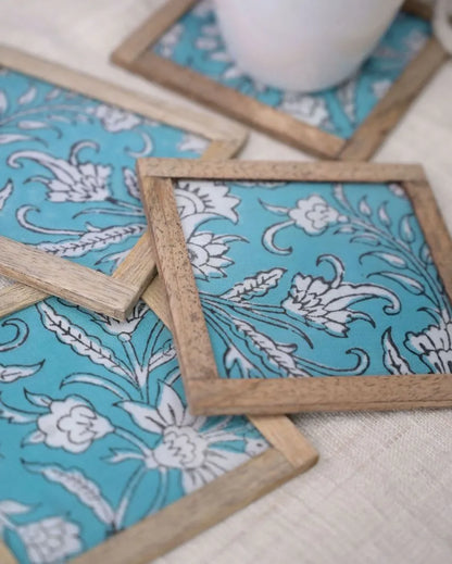 Vintage Cotton Coasters | Set of 4 | 4 inches