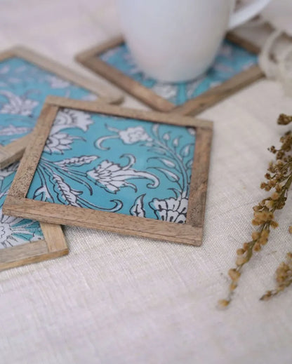 Vintage Cotton Coasters | Set of 4 | 4 inches