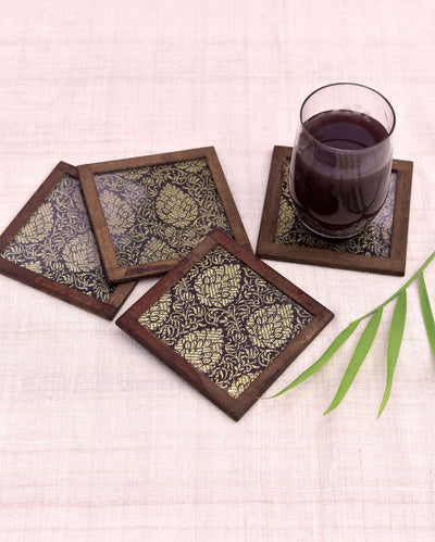 Timeless Blended Silk Coasters | Set of 4 | 4 inches