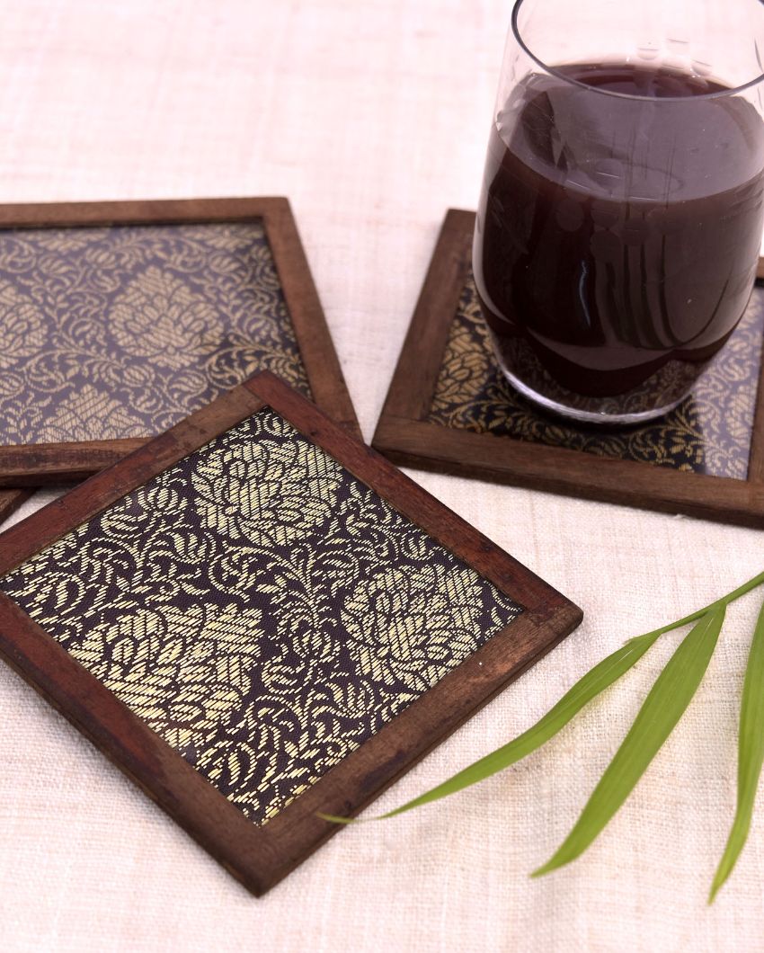 Timeless Blended Silk Coasters | Set of 4 | 4 inches