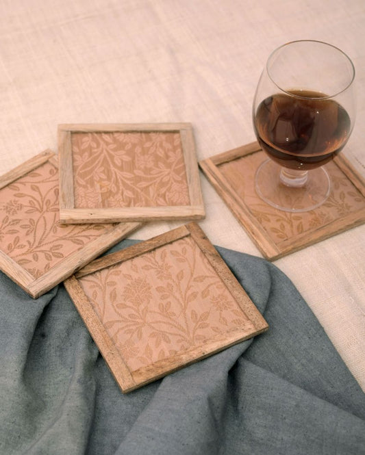 Regal Blended Silk Coasters | Set of 4 | 4 inches