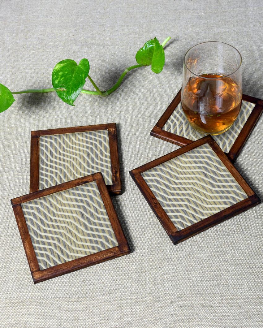 Modern Cotton Coasters | Set of 4 | 4 inches