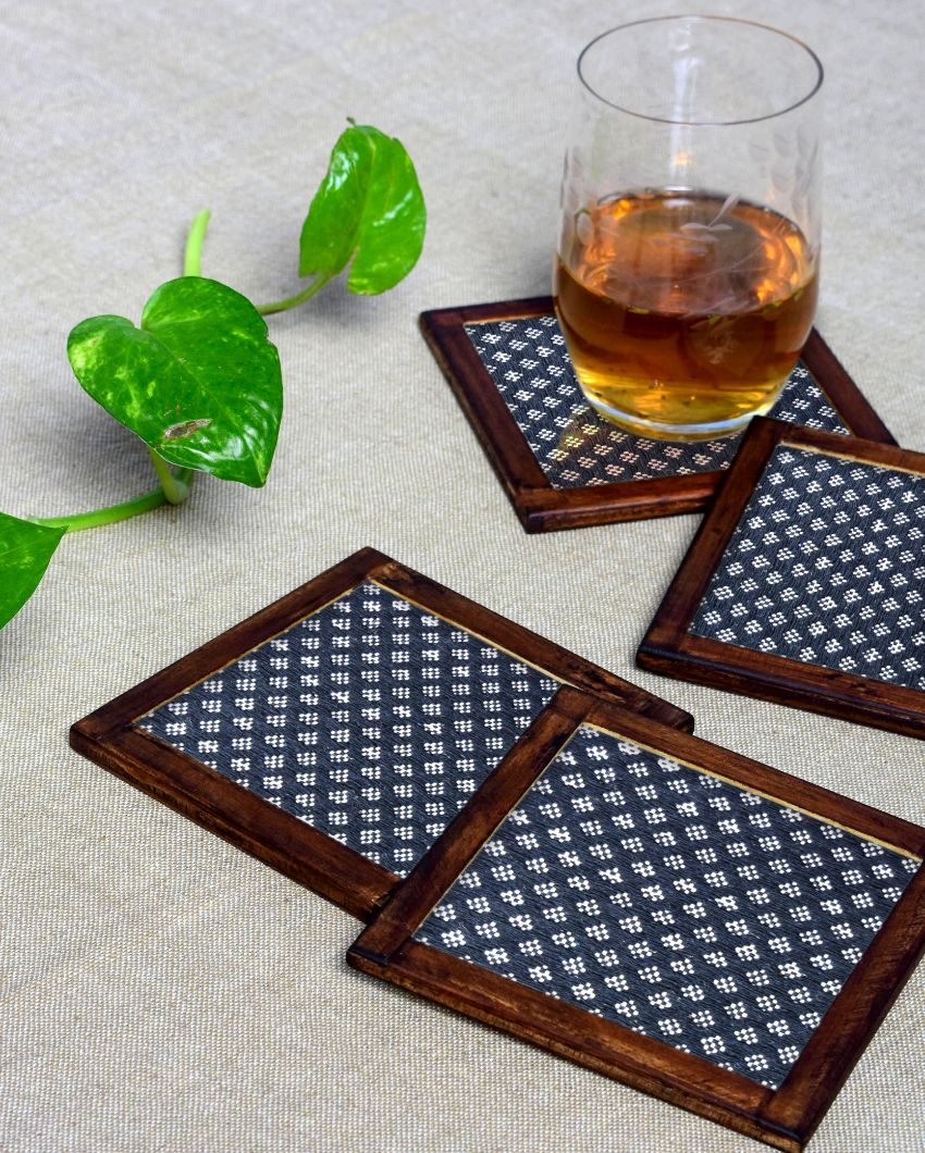 Contemporary Cotton Coasters | Set of 4 | 4 inches